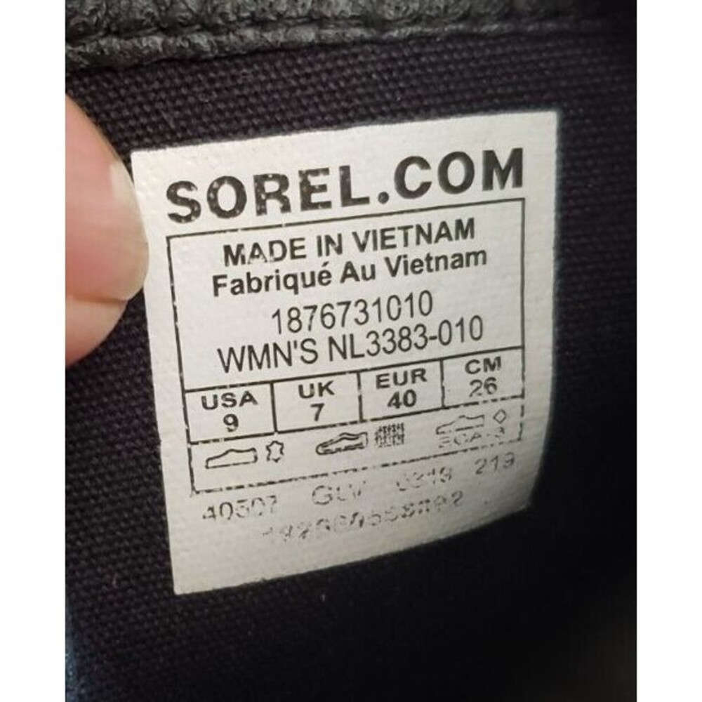 SOREL Cate Cut-Out Black Leather and Suede Waterproof Boots size 9 - Picture 9 of 10
